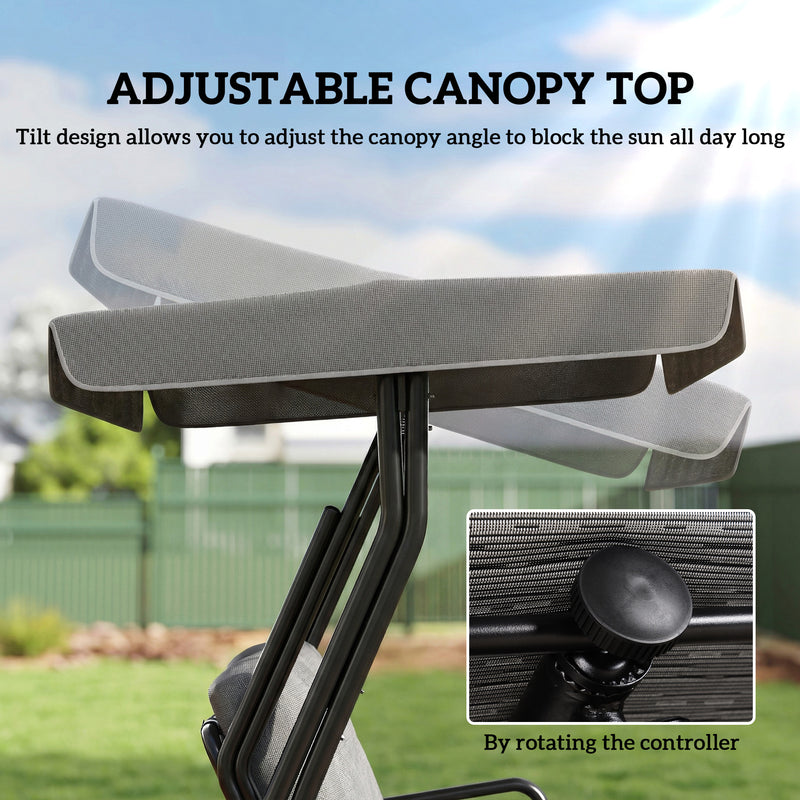 3-seater garden swing seat, light grey – image 5