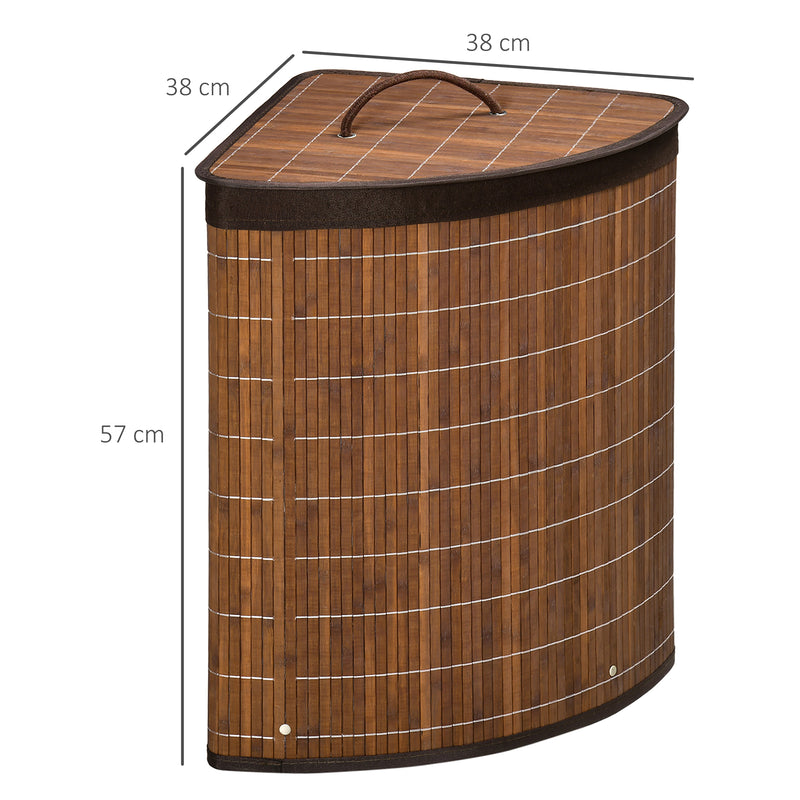 Corner bamboo laundry basket – image 3