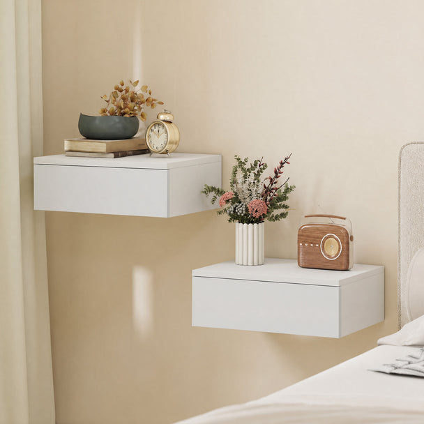 High gloss floating bedside tables – image 2