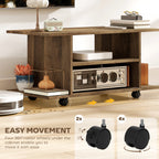 Modern TV Cabinet Stand Storage Shelves Table Mobile Bedroom Furniture Bookshelf Bookcase Walnut