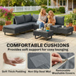 Outsunny 5 Seater Rattan Garden Furniture Set, L Shaped Garden Corner Sofa, Adjustable Back, Faux Wood Table, Dark Grey – view 8