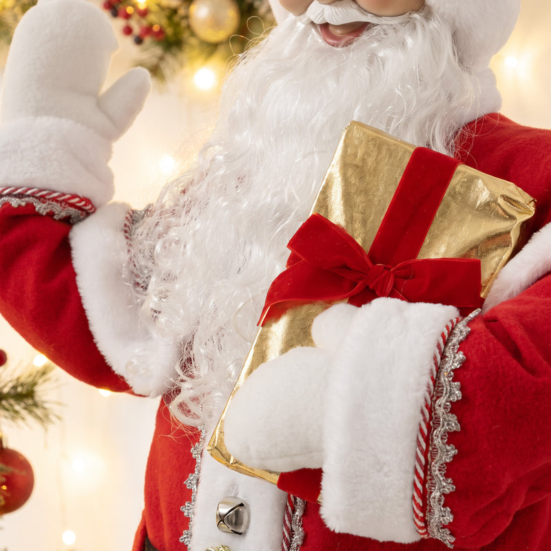 5ft Singing Santa in a Christmas room setting