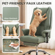 HOMCOM Executive Office Chair, Reclining Desk Chair with Footrest, Adjustable Armrests, Pet Friendly Faux Leather, Green – view 7