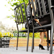 Outsunny Set of Four Minimal Metal Garden Chairs - Black – view 4