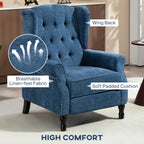150Â° Reclining Vintage Armchair, with footrest, Royal Blue
