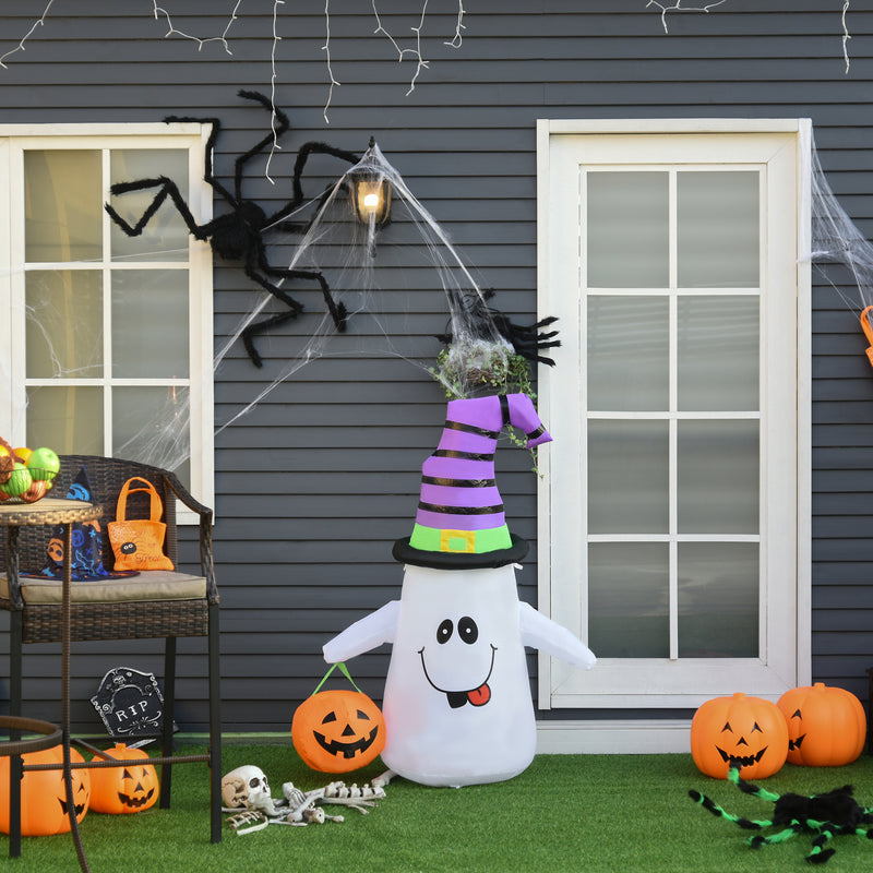 1.2m Inflatable Witch Ghost with Pumpkin & LED Lights – image 4 of 9
