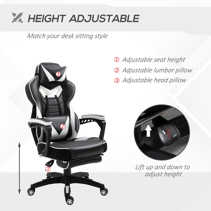 Racing gaming chair with footrest – image 4