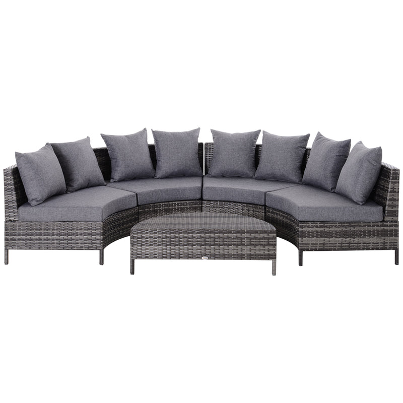 Half-round rattan sofa set – image 10