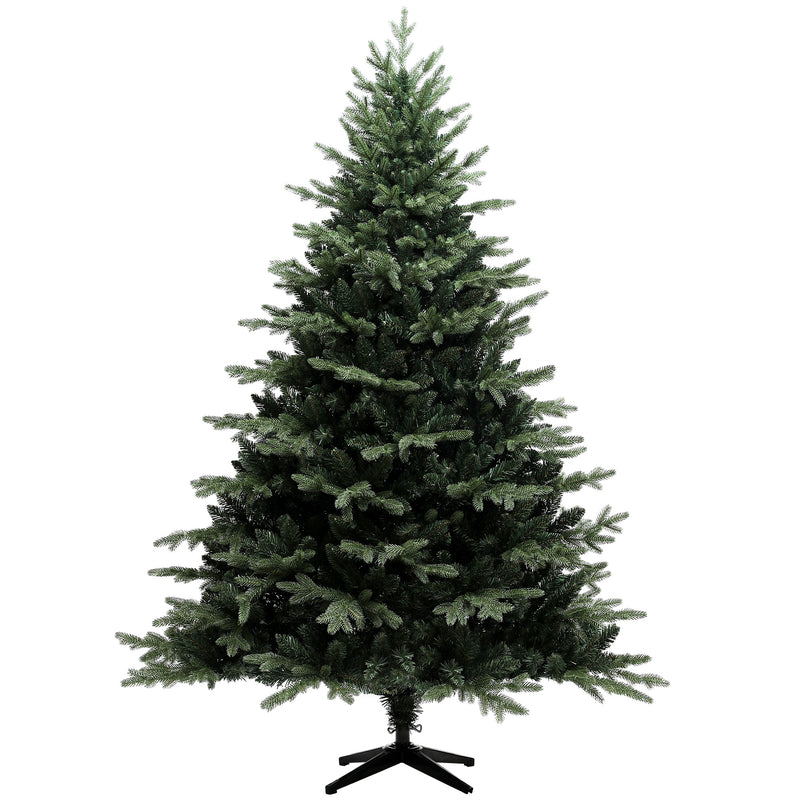 7ft extra-full green spruce artificial Christmas tree on a steel base