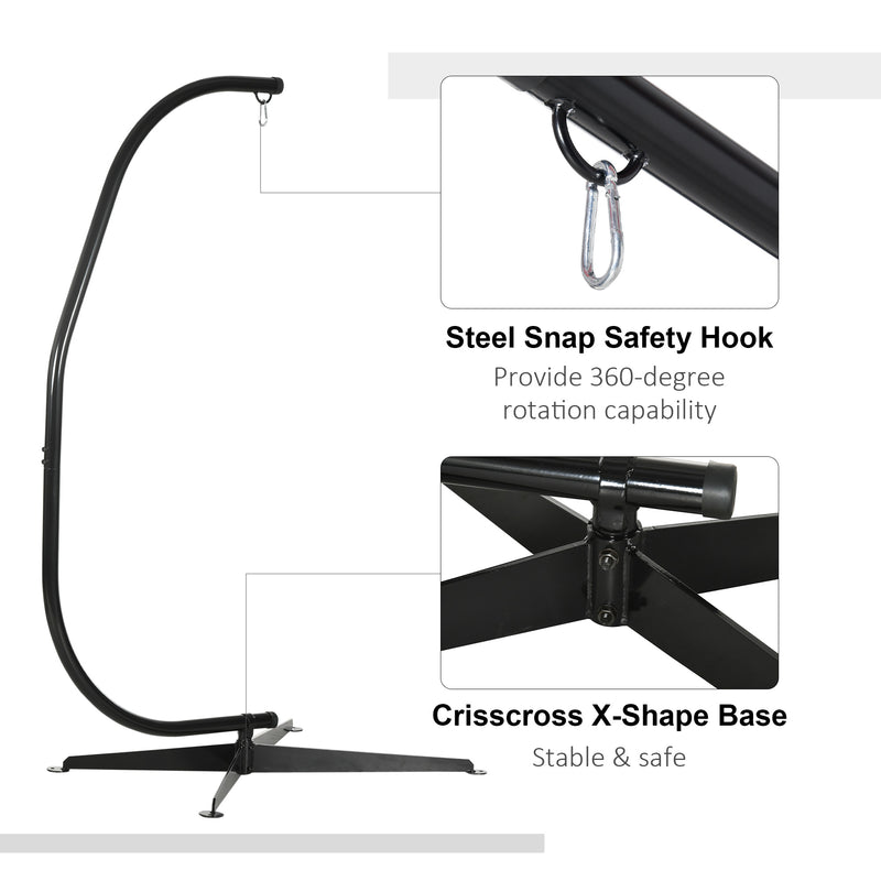 Outsunny Hanging Hammock Stand Hammock Chair Stand C Stand Steel Heavy Duty Stand for Hanging Hammock Air Porch Swing – view 4
