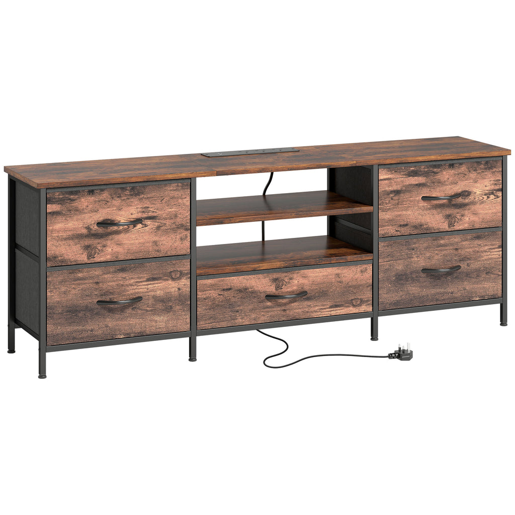 Multi-Storage Industrial TV Stand - Brown/Grey/Black