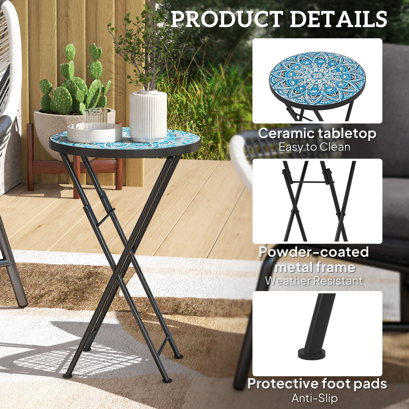 Folding mosaic side table – image 6