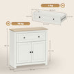 HOMCOM Sideboard Storage Cabinet, Modern Kitchen Cupboard with Adjustable Shelf, Drawer and Double Doors, Cream White – view 3