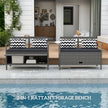 Outsunny 160L Storage Two-Seater Rattan Bench - Grey – view 4