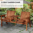 Wooden bench with centre table – image 4