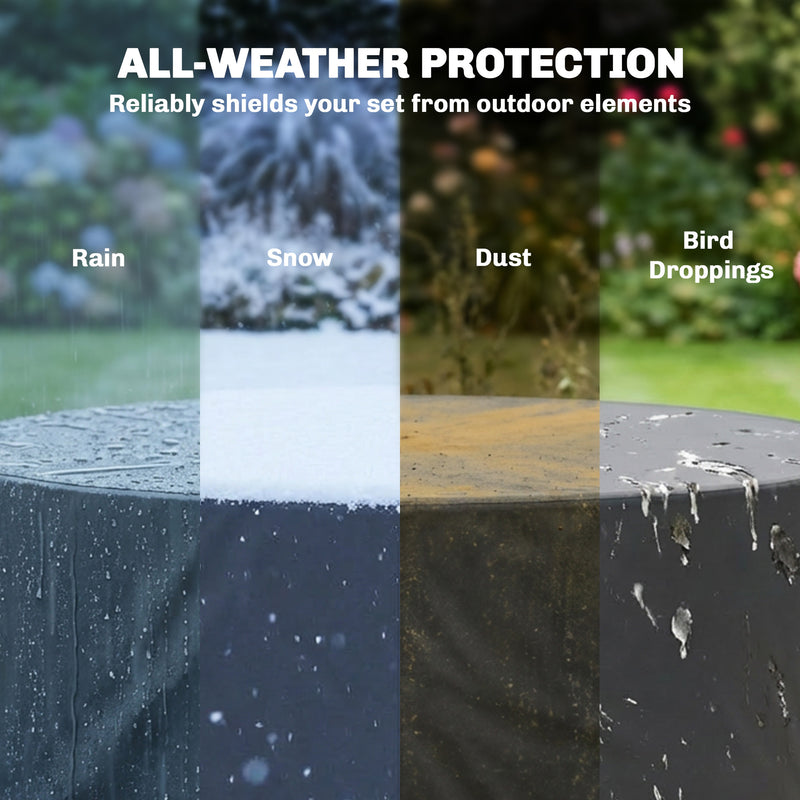 Outsunny Round Garden Furniture Cover, Waterproof Garden Table Cover, 420D Heavy Duty Oxford for Outdoor, Dia.214 x 70 – view 6