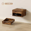 HOMCOM Set of Two Floating Bedside Tables - Rustic Brown – view 3