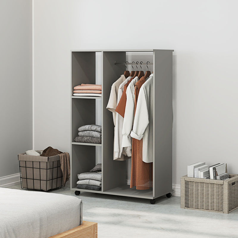 Grey open wardrobe on wheels – image 2