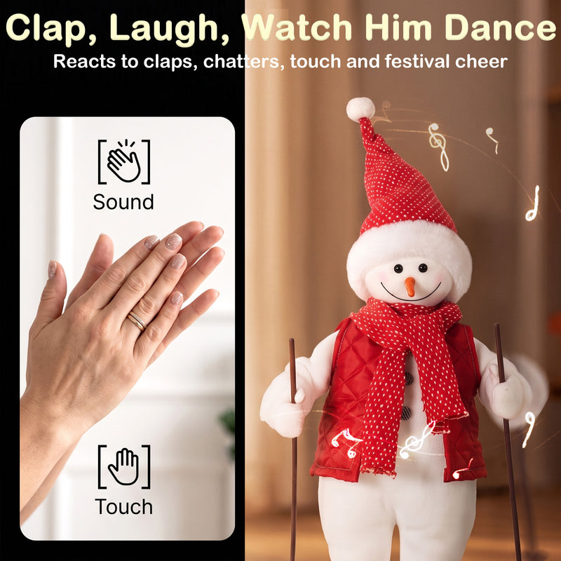 Santa figure shown singing and moving