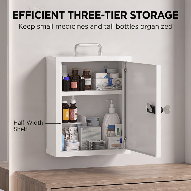 Lockable 3-tier medicine cabinet – image 5
