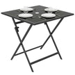 Folding glass top garden table black – image 10
