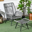 Rattan armchair and footstool set – image 7
