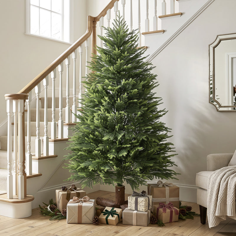 5ft Christmas tree with PE tips and fir wood base – image 8