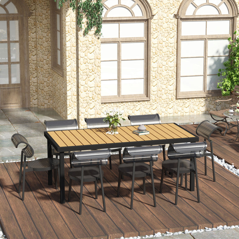 8-seater wood-effect garden table – image 10