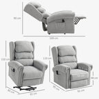 Velvet-Feel 150Â° Electric Riser Recliner Chair - Grey