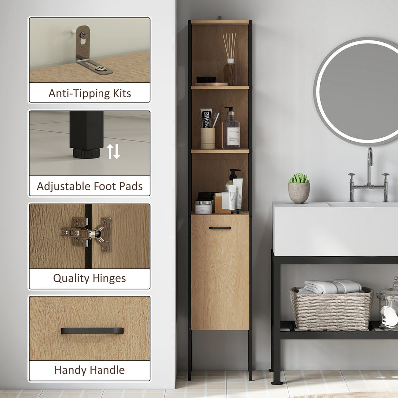Tall 185 cm natural cabinet on legs – image 6