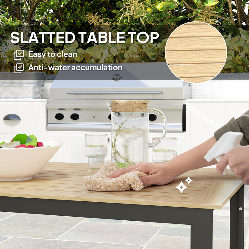6-seater slatted dining table – image 5