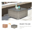 Light grey square rattan coffee table – image 4