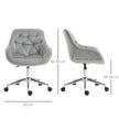 Button-tufted velvet desk chair – image 3