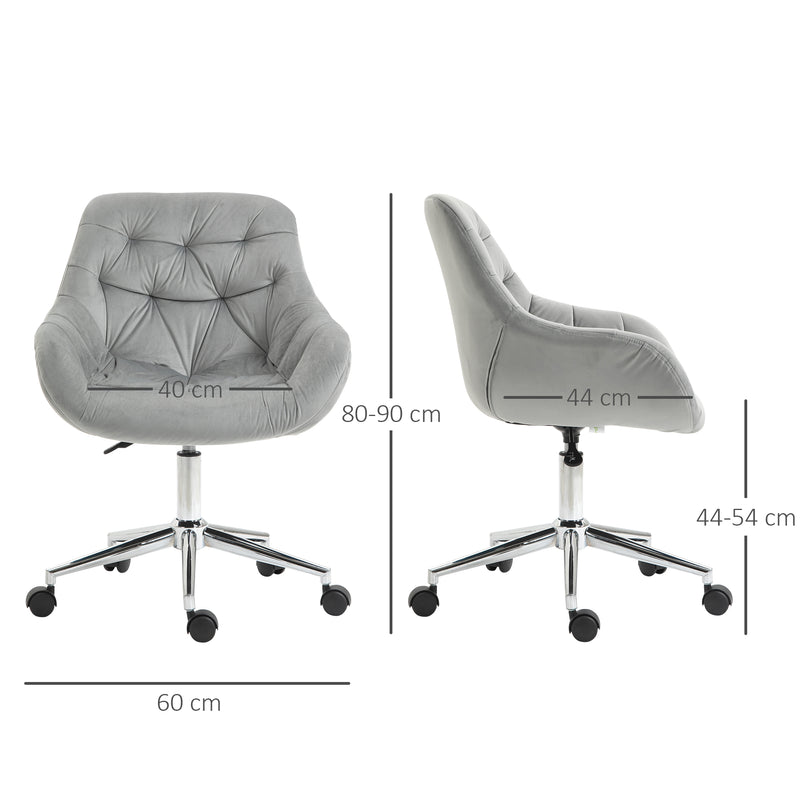 Button-tufted velvet desk chair – image 3