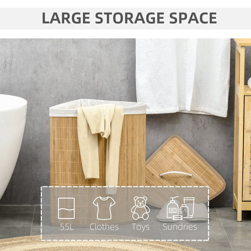 Corner bamboo laundry basket – image 4