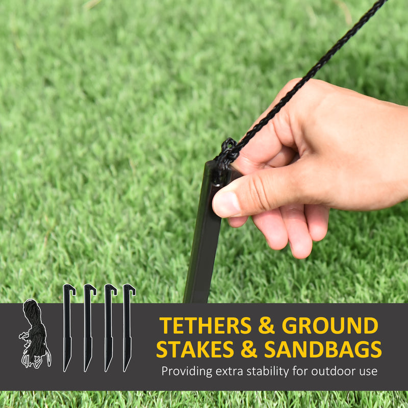 Ground stakes and tether ropes for securing the inflatable