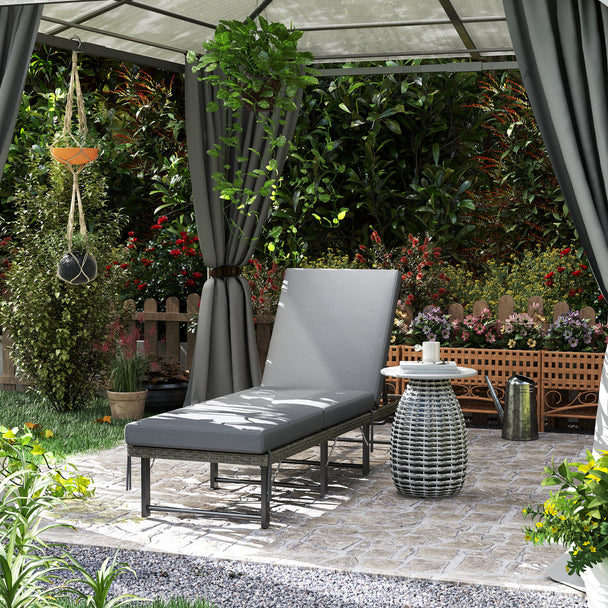 Folding rattan sun lounger – image 2