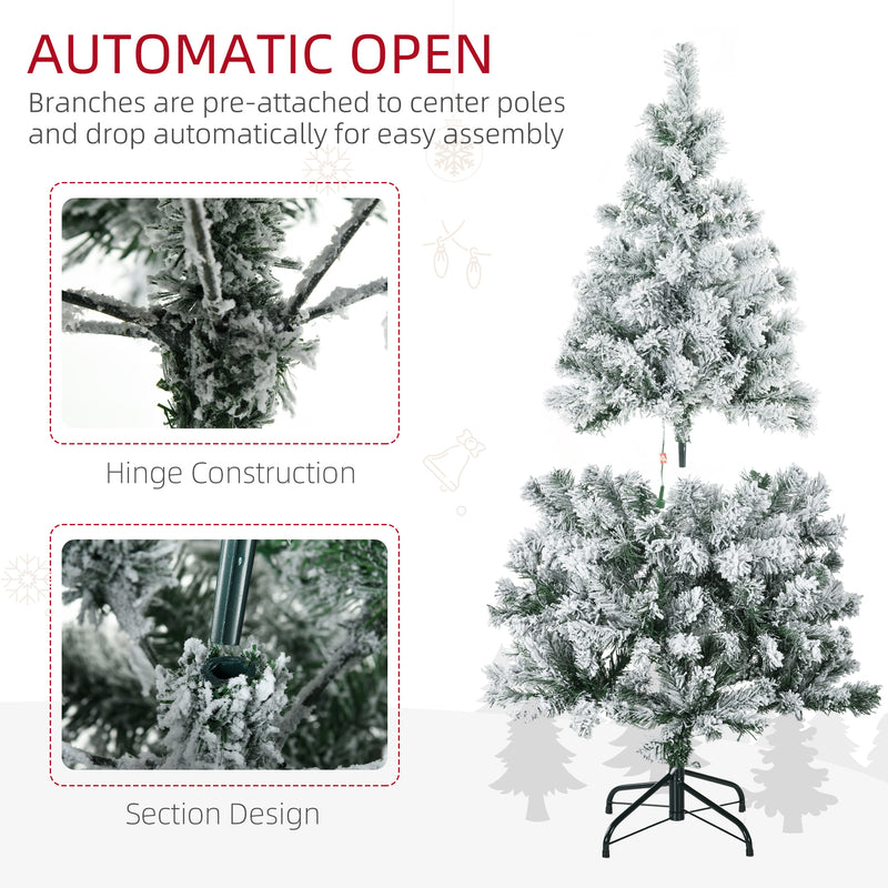 4.5ft pre-lit snow-tipped Christmas tree – image 8