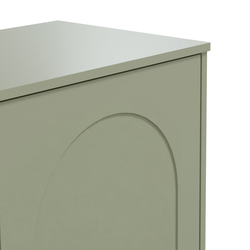 HOMCOM Tall Bathroom Cabinet with Arched Doors - Light Green – view 10