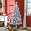 HOMCOM 6FT Artificial Fibre Optic Christmas Tree Seasonal Decoration w/ LED Lights Pre-Lit Easy Store White Blue – view 2