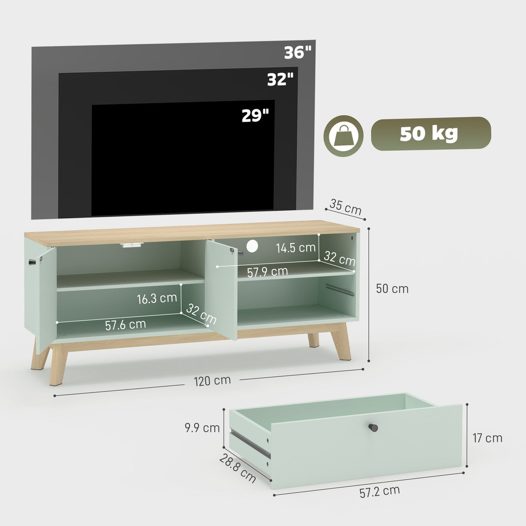 TV Stand Cabinet for Television up to 36 Inch, Modern TV Unit with 2 Doors, Entertainment Center with Adjustable Shelf