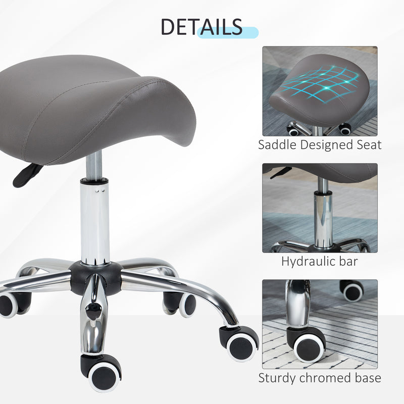 Grey saddle stool – image 6