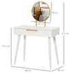 White round-mirror dressing table – image 3