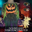114cm Animated Pumpkin Scarecrow with Glowing Eyes & Sound – image 6 of 9