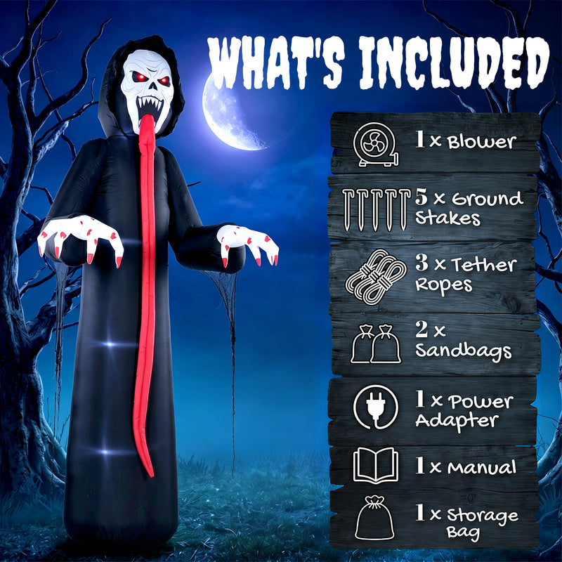 10ft Inflatable Skeleton with LED Lights – image 6 of 9