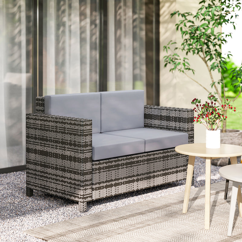 2-seater rattan garden sofa – image 9