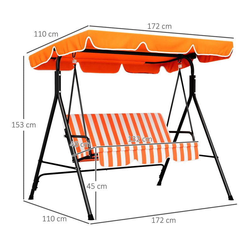 Orange 3-seater swing – image 3
