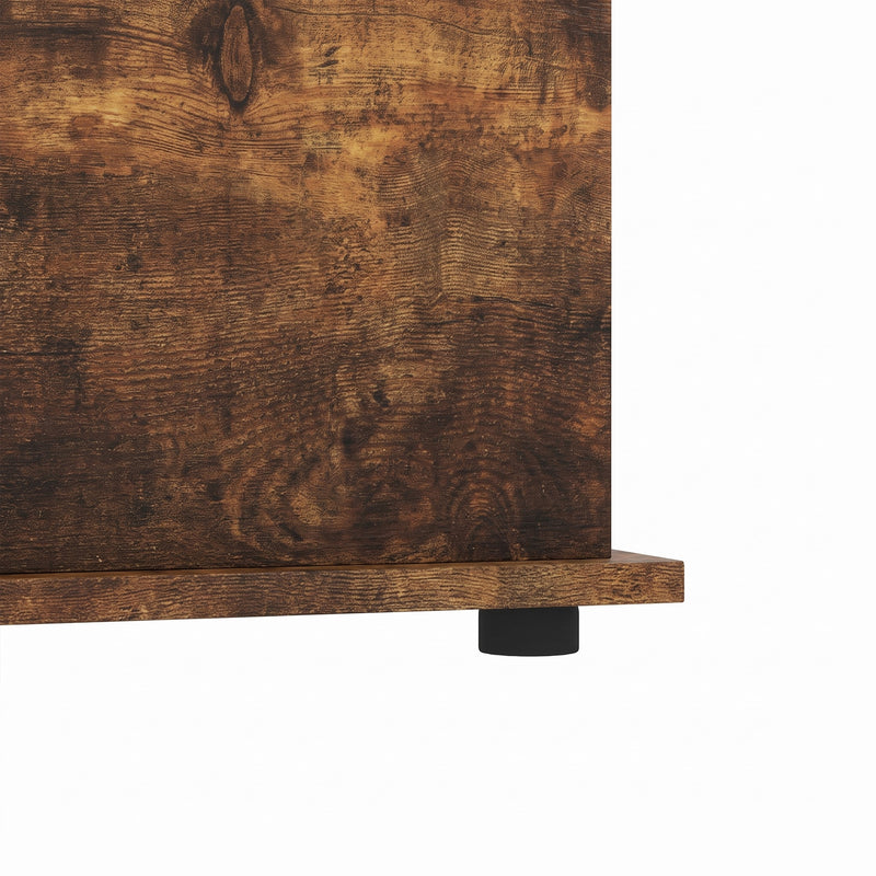 HOMCOM Storage Chest, 102L Blanket Box, Shoe Bench Safety Hinged Lid, Bed End Bench for Bedroom, 80 x 40 x 45cm, Rustic – view 9