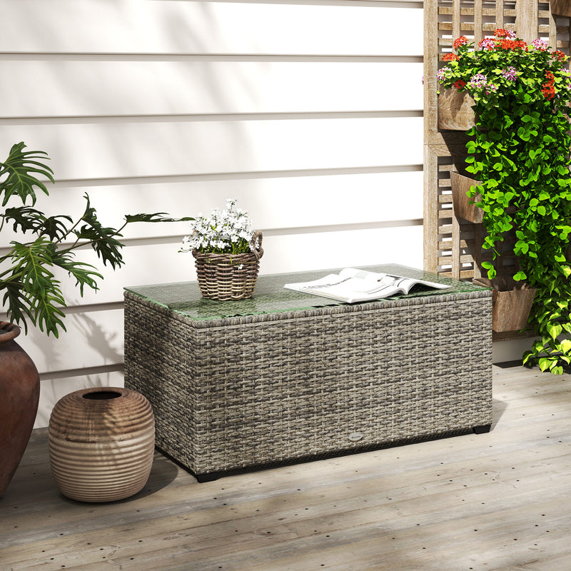 Dark grey rattan coffee table – image 9