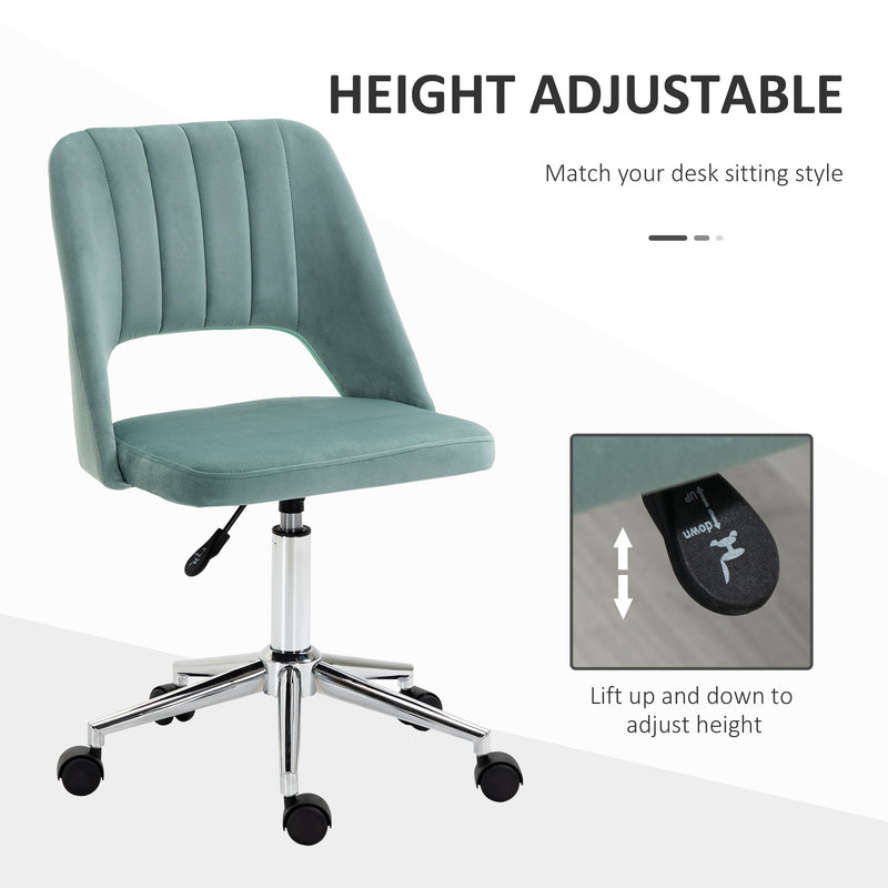 Scallop-back velvet desk chair – image 4